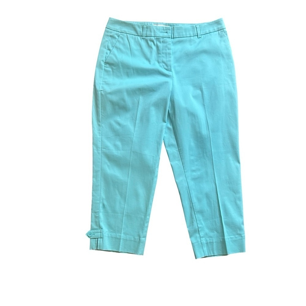 Talbots Cropped Pants Teal Size 8p - Picture 2 of 8